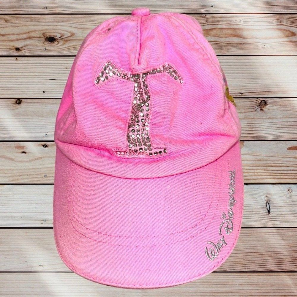Walt Disney World Tinker Bell Pink Faux Diamonds Cotton Baseball Hat Cap